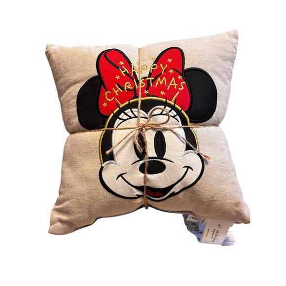 Disney Mickey & Minnie Mouse Christmas Throw Pillow Set Holiday Decor - Picture 1 of 6